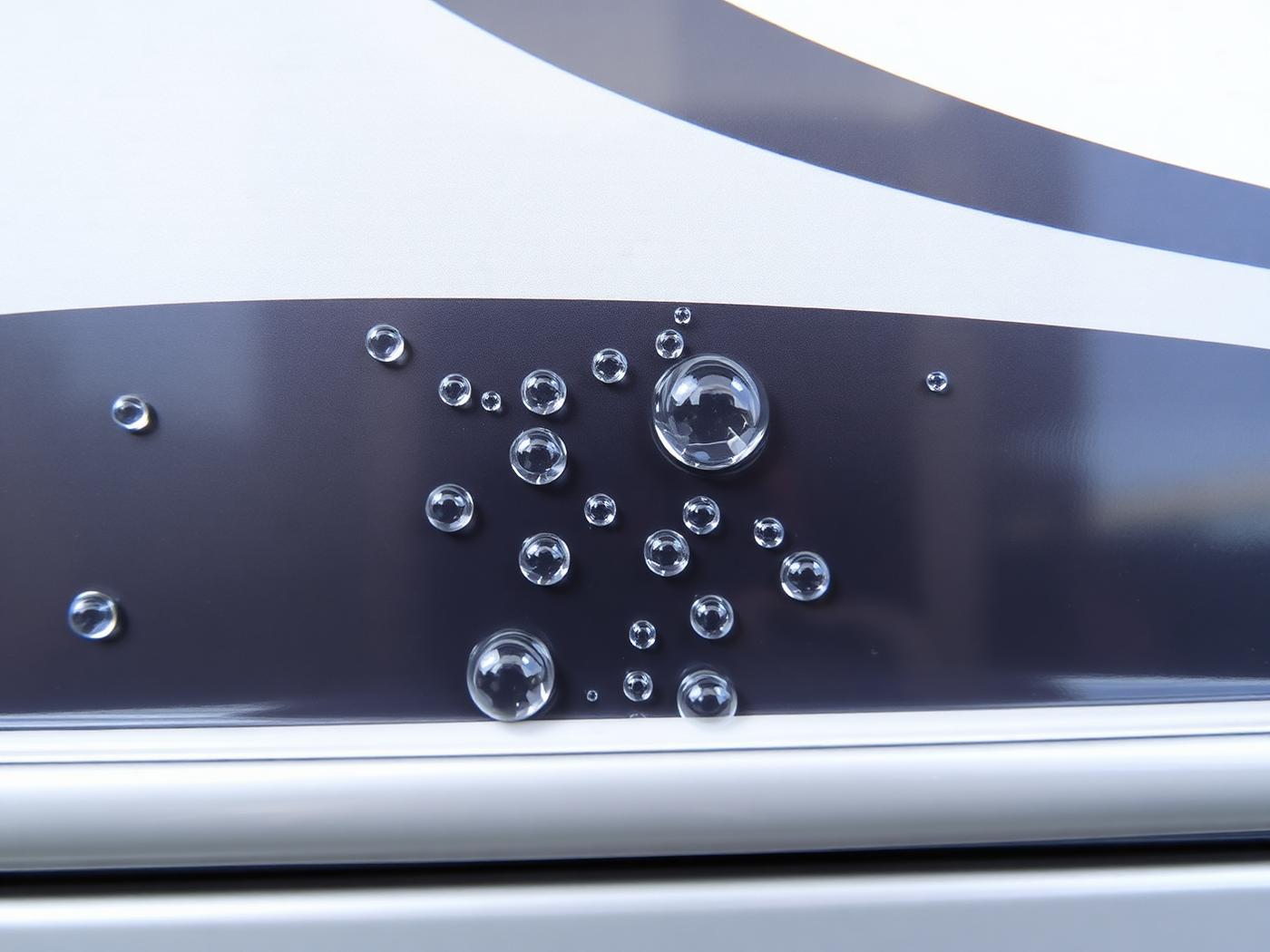 Water beading on ceramic coated surface